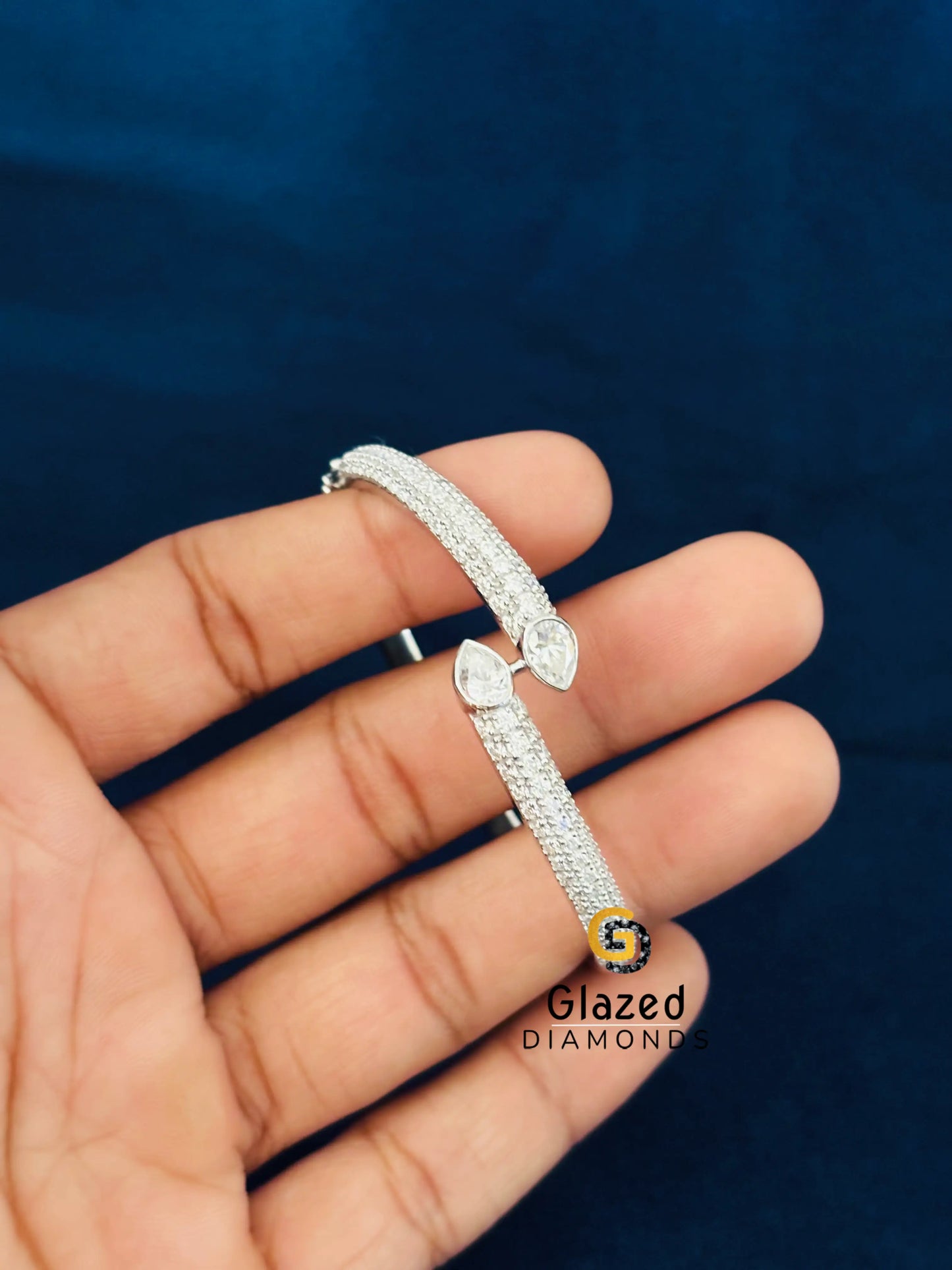 Moissanite 925 Silver Bangle Bracelet