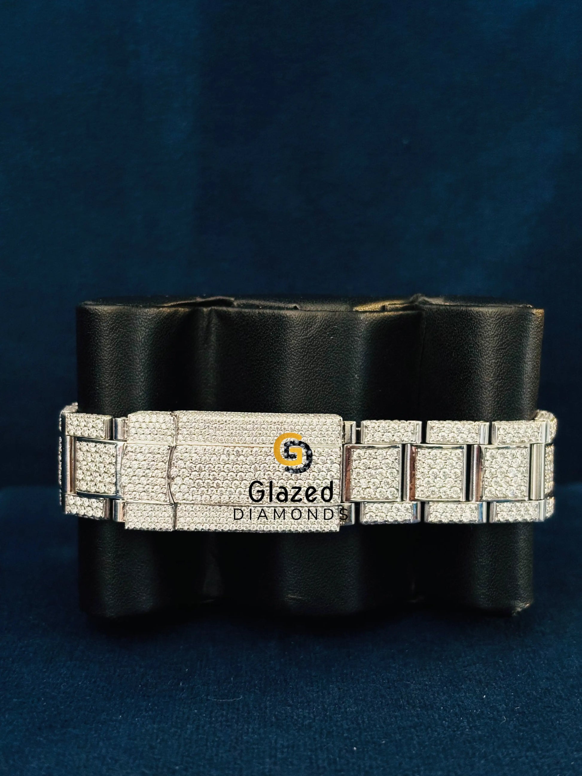 Moissanite Black Dial White Bar Sky Dweller Rolex Watch For Men