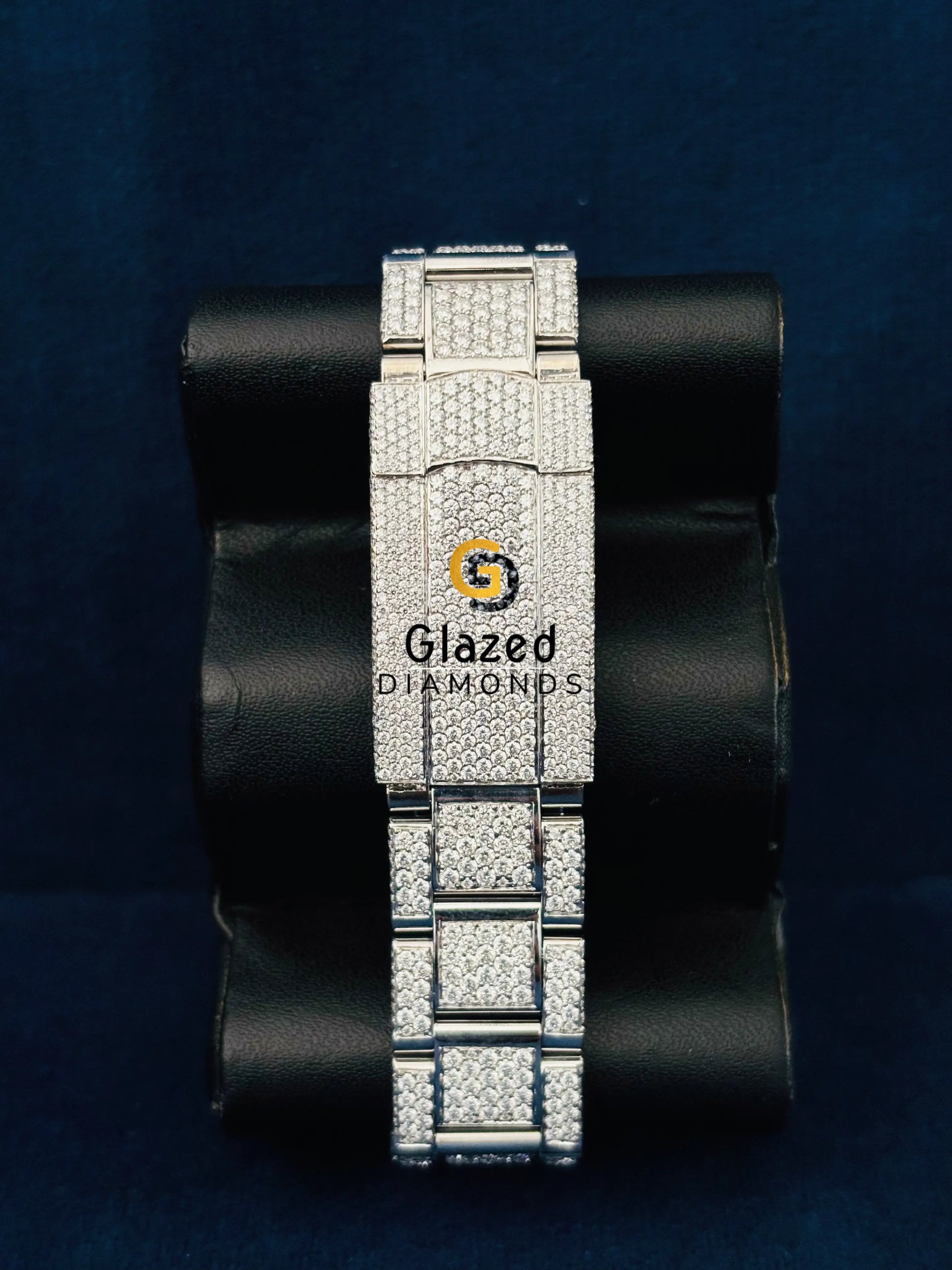 Moissanite Black Dial White Bar Sky Dweller Watch