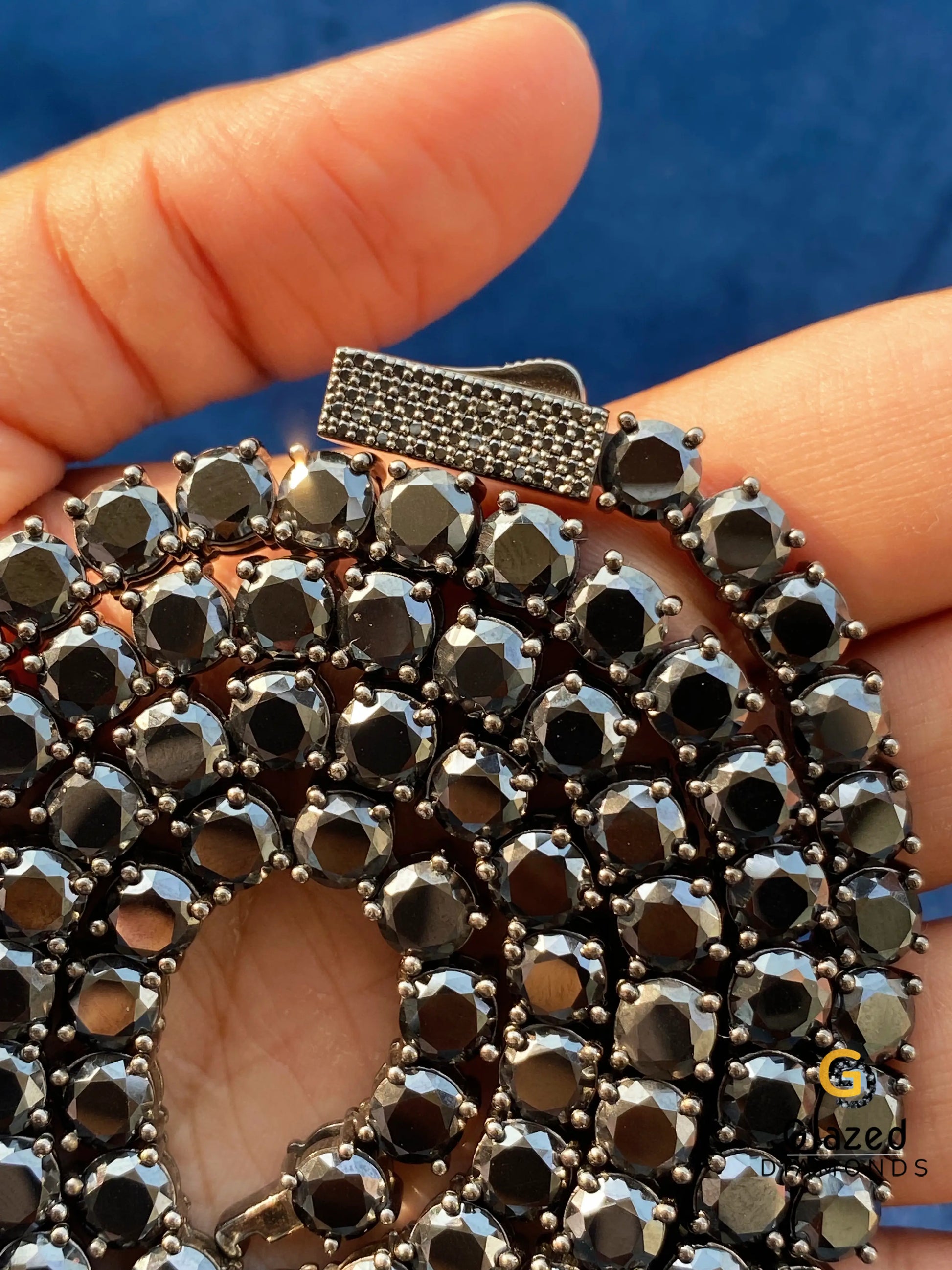 Moissanite Black Diamond Tennis Chain