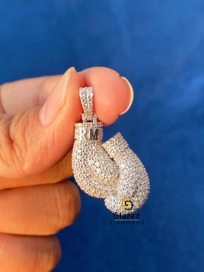 Moissanite Boxing Glove Pendant