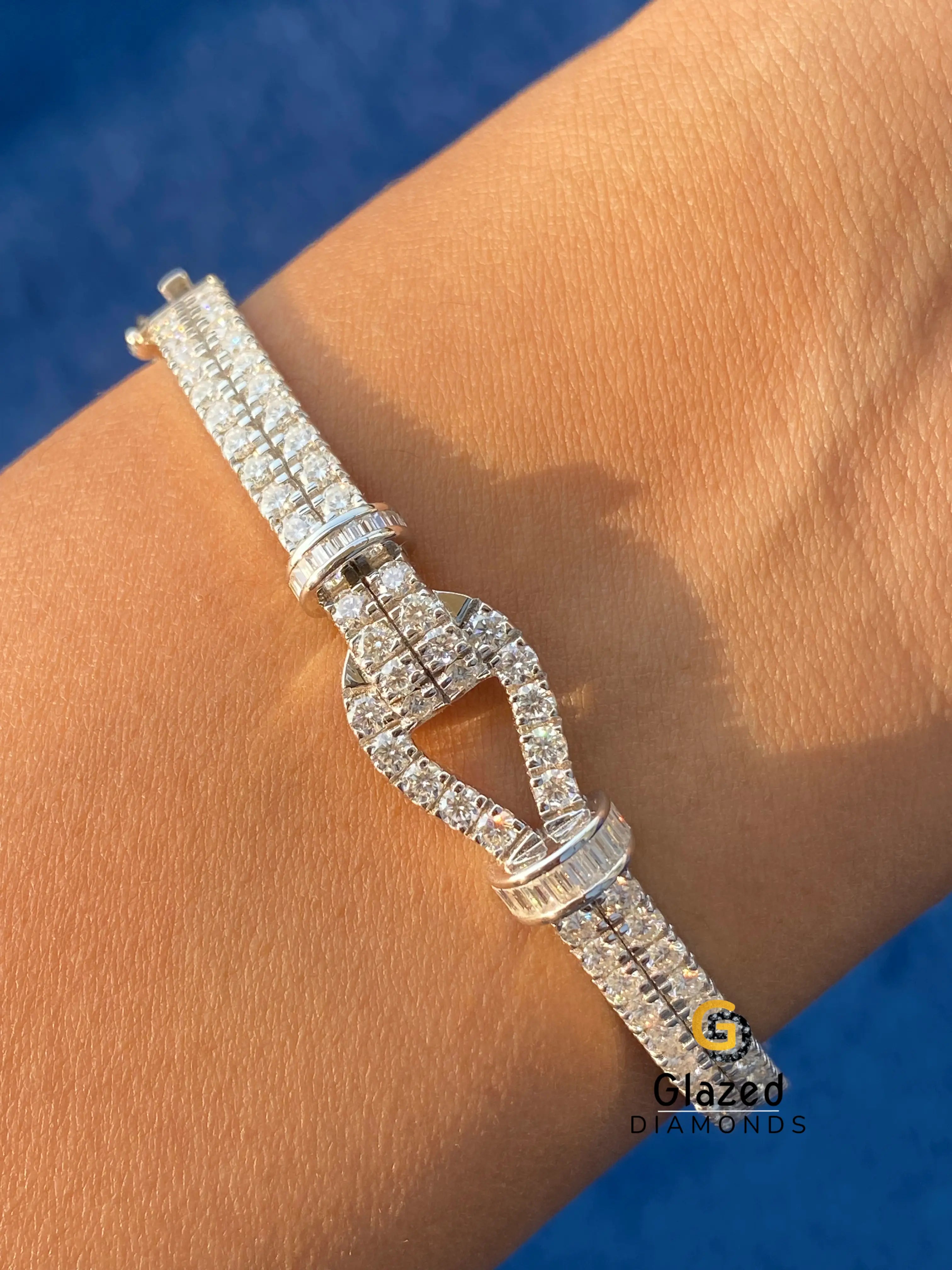 Moissanite Bust Down Silver Infinity Bracelet