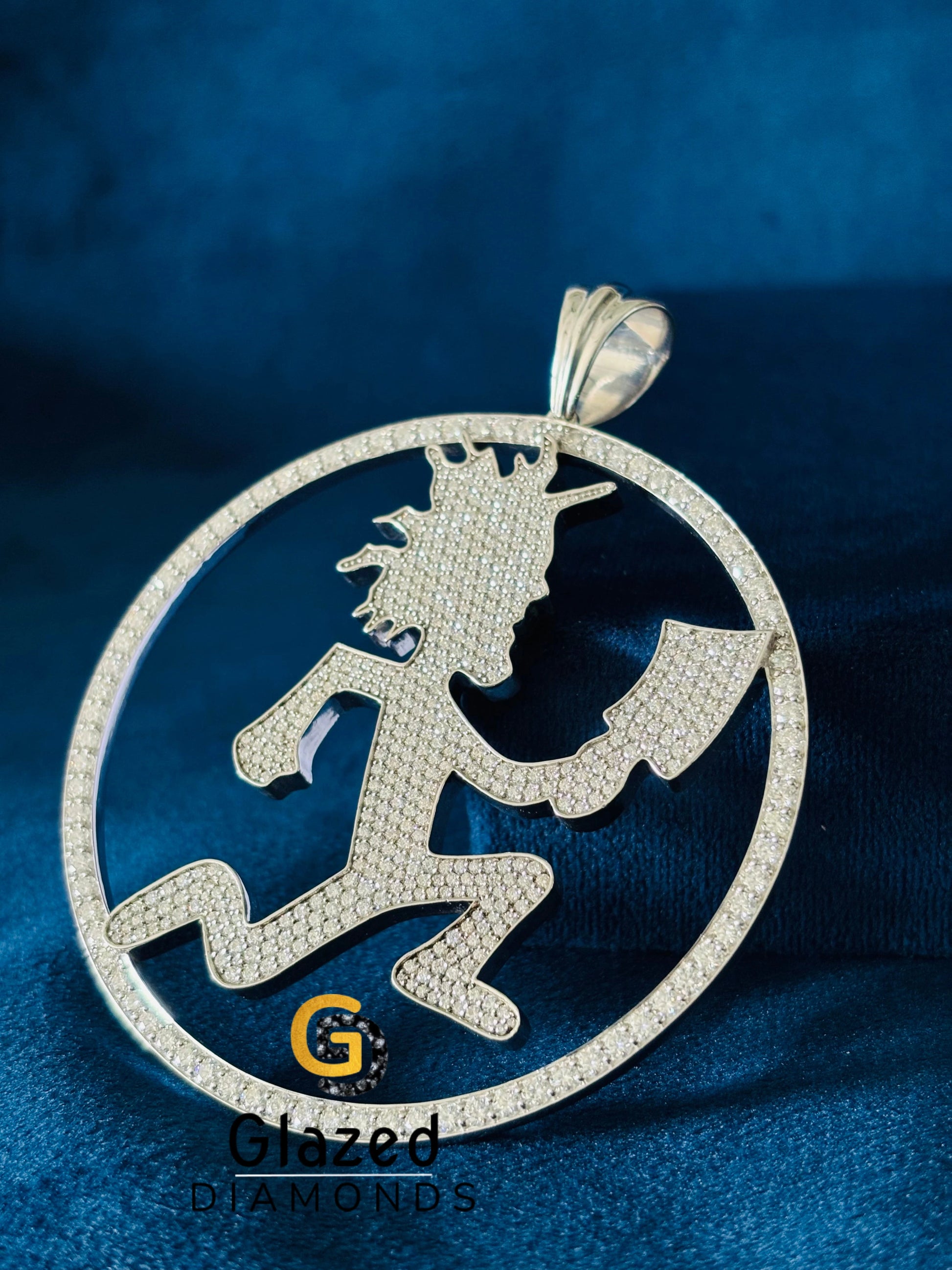 Moissanite Circle ICP Hatchet Man Pendant