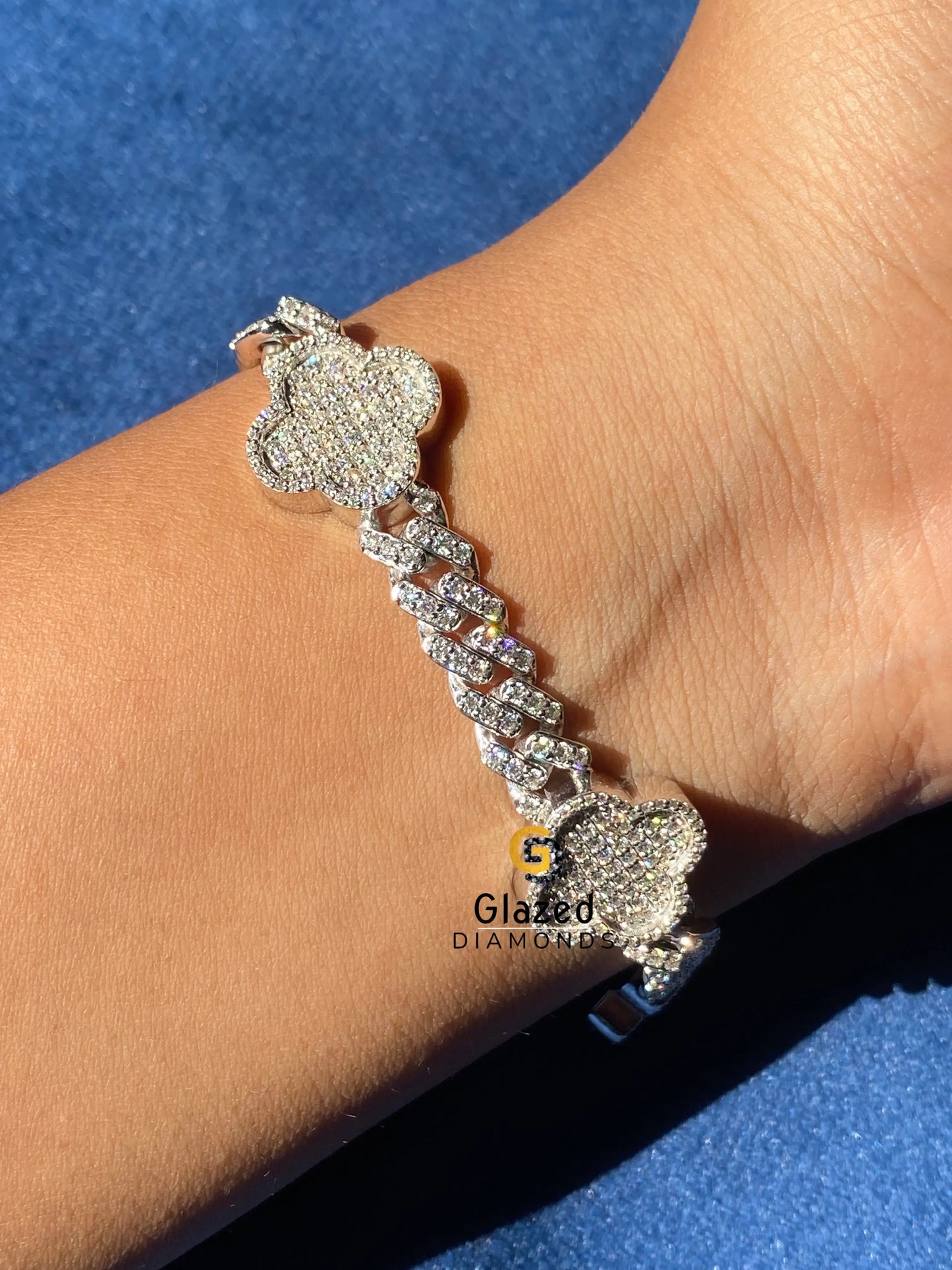 Moissanite Cuban Clover Hip Hop Bracelet
