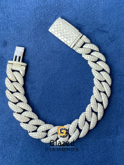 Moissanite Cuban link 14MM Moissanite Bracelet