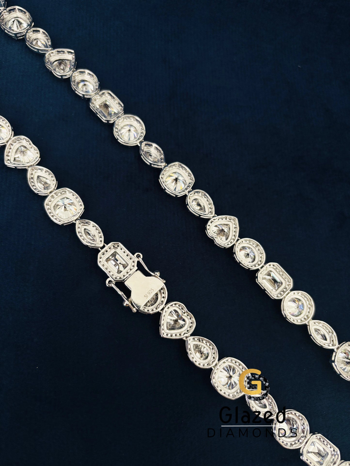 Moissanite Cushion Diamond Tennis Halo Chain