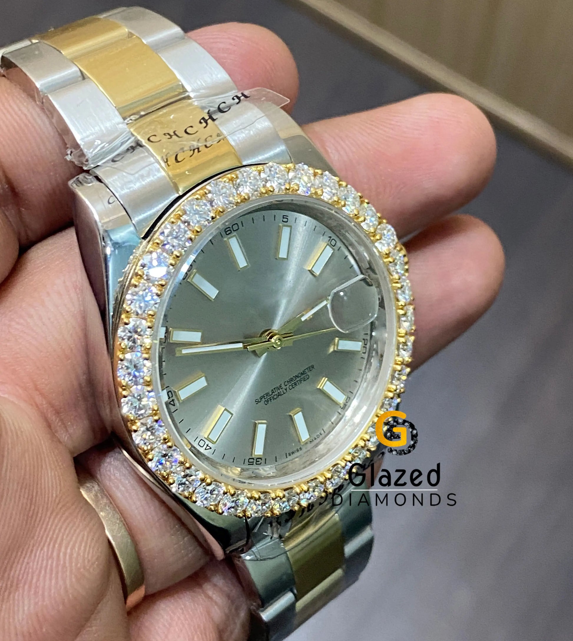 Moissanite Diamond Bezel Set Watch