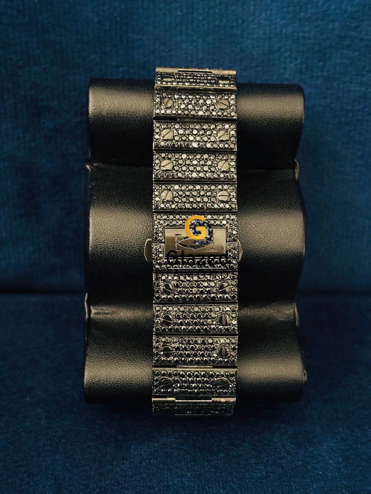 Moissanite Diamond Iced Out Black_ White Diamond Watch