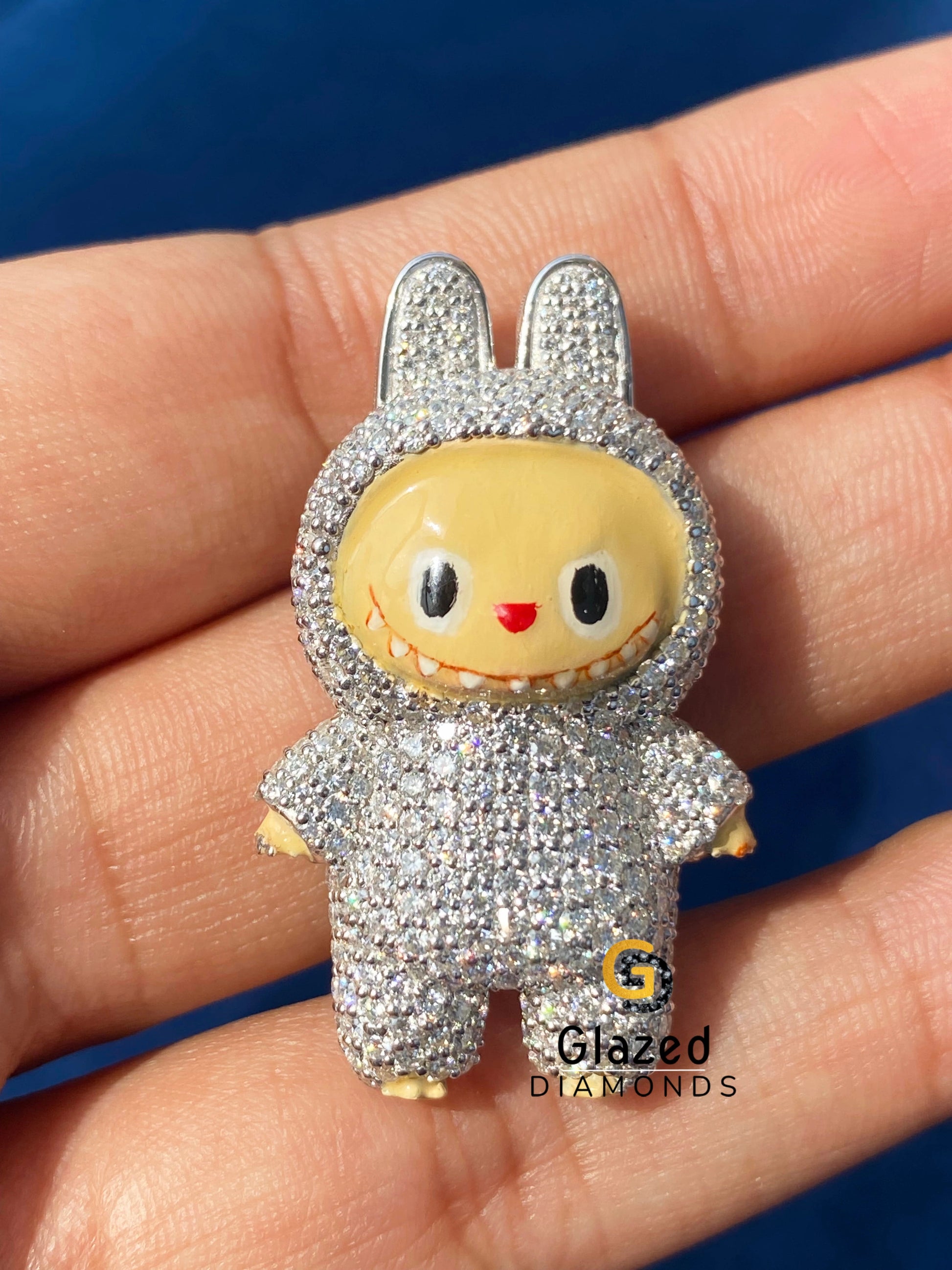 Moissanite Diamond Labubu Pendant