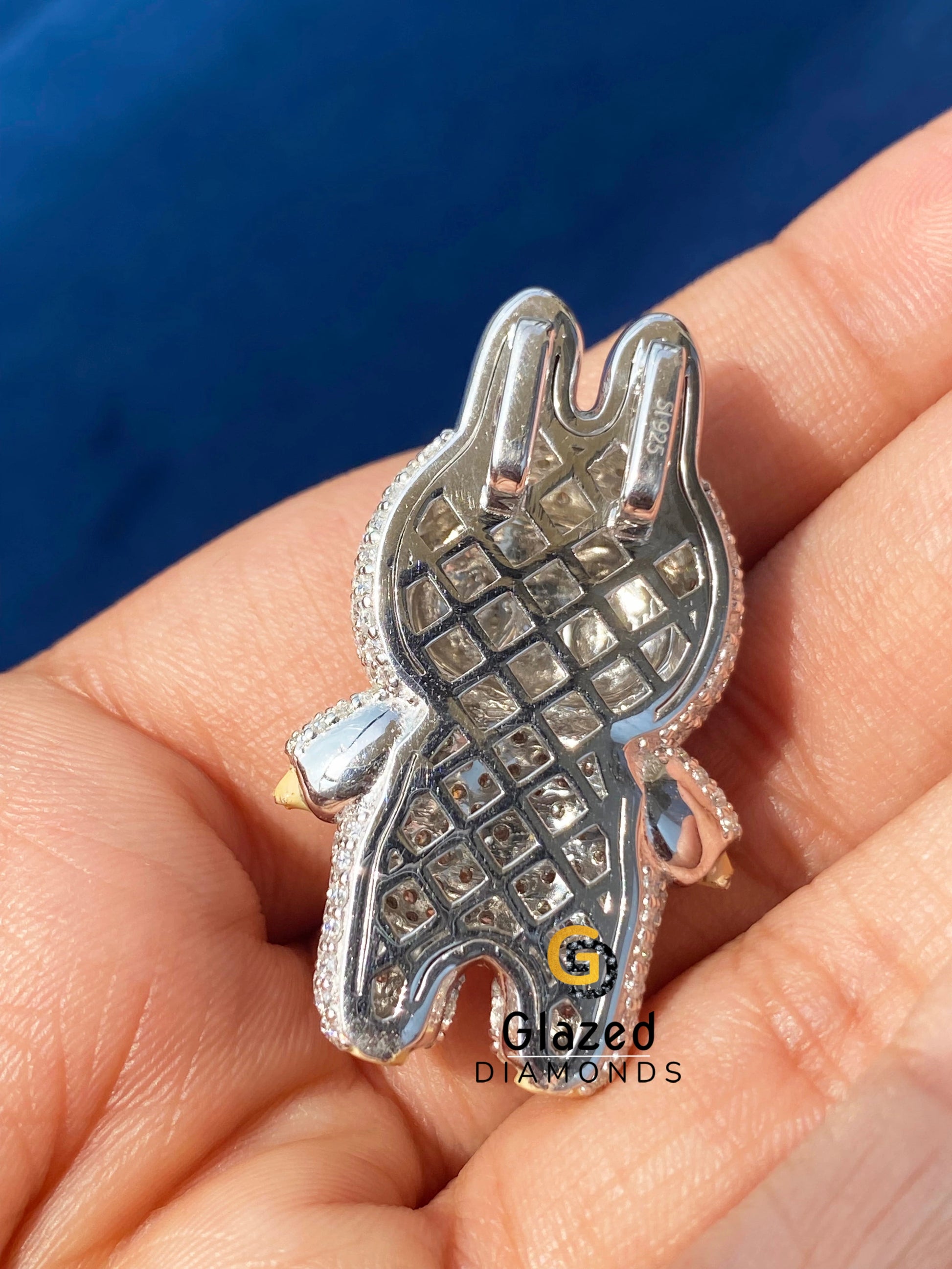 Moissanite Diamond Studded Labubu Pendant