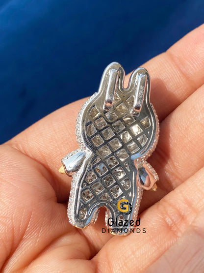 Moissanite Diamond Studded Labubu Pendant