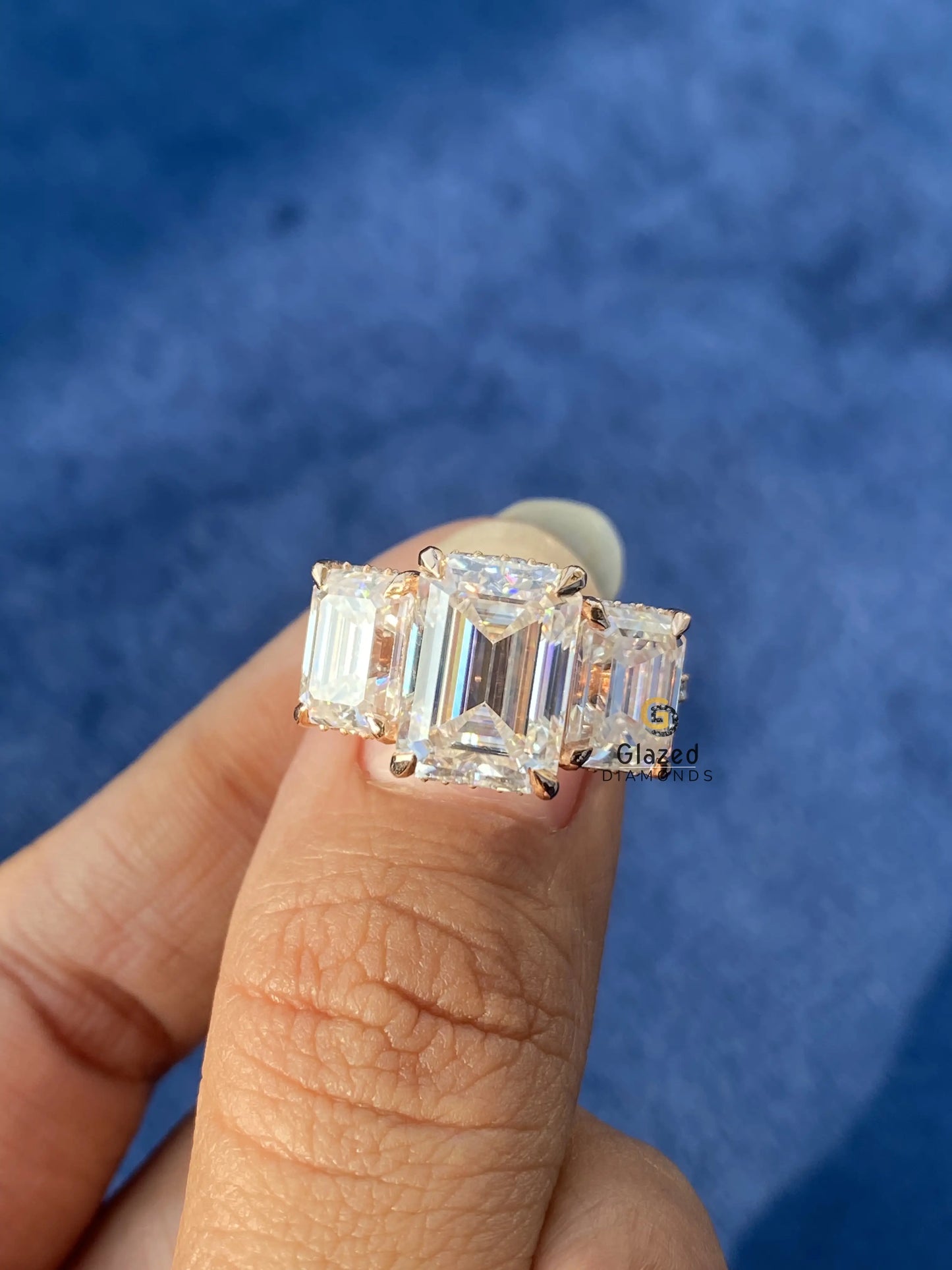 Moissanite Emerald Cut Wedding Ring