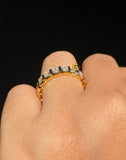 Moissanite Emerald Stack Band