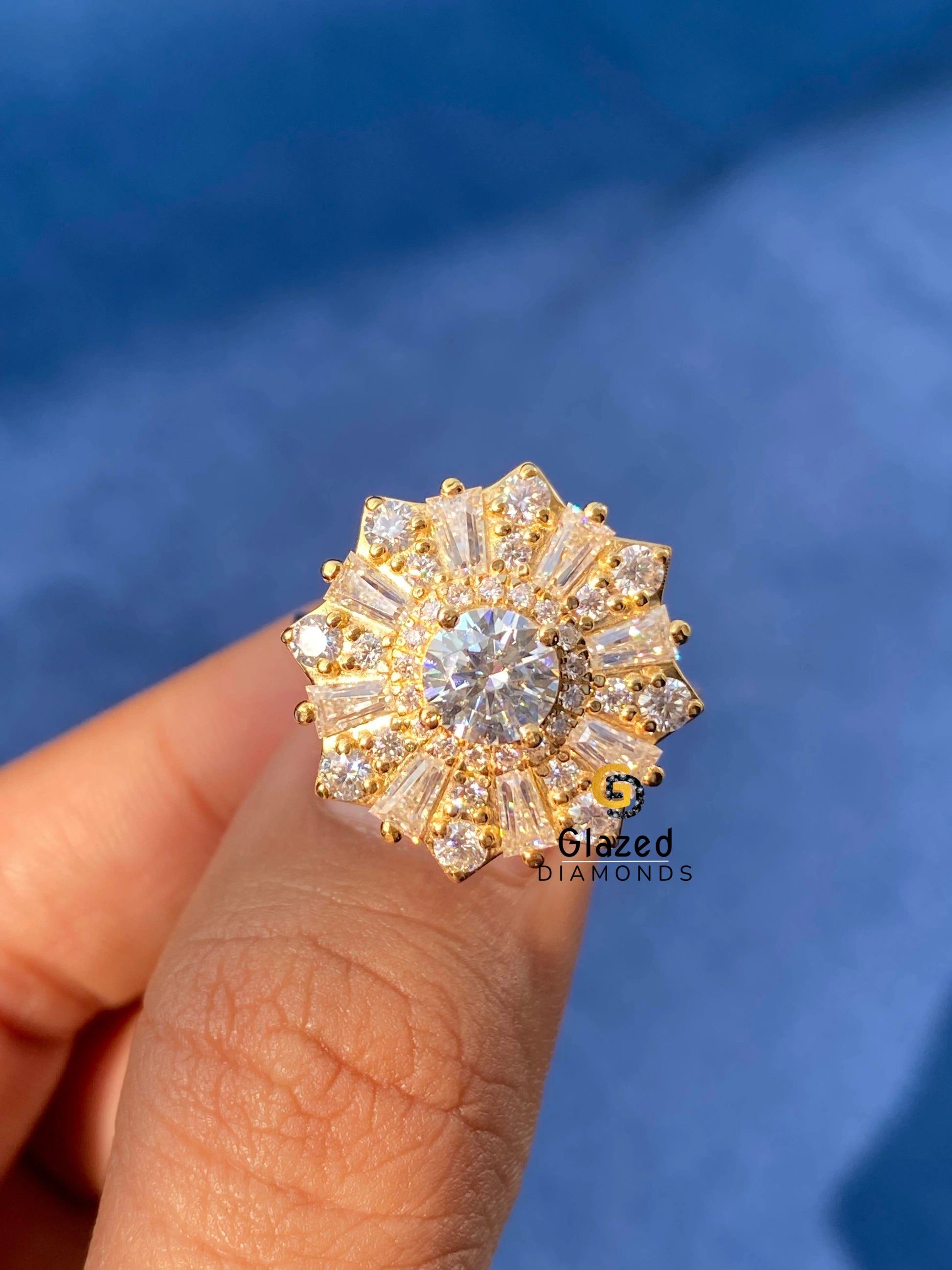 Moissanite Flower Shape Ring