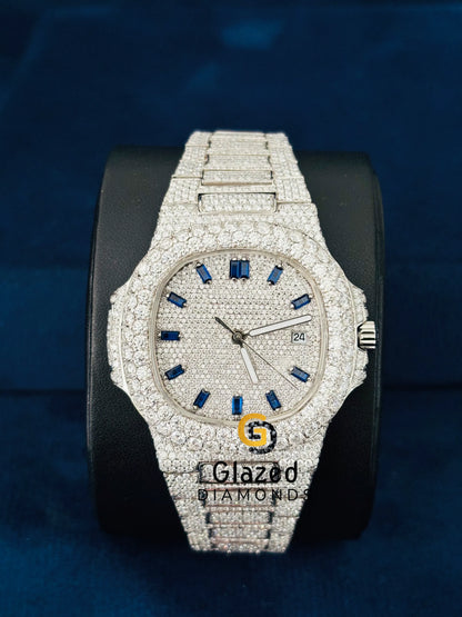 Moissanite Fully White Tone Hip Hop Watch