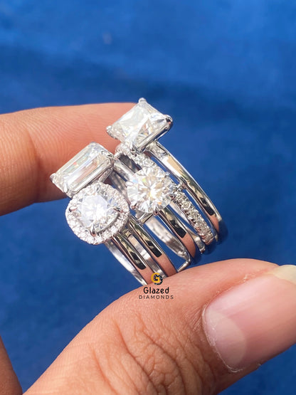 Moissanite Halo With Eternity Multi Design Ring For Women