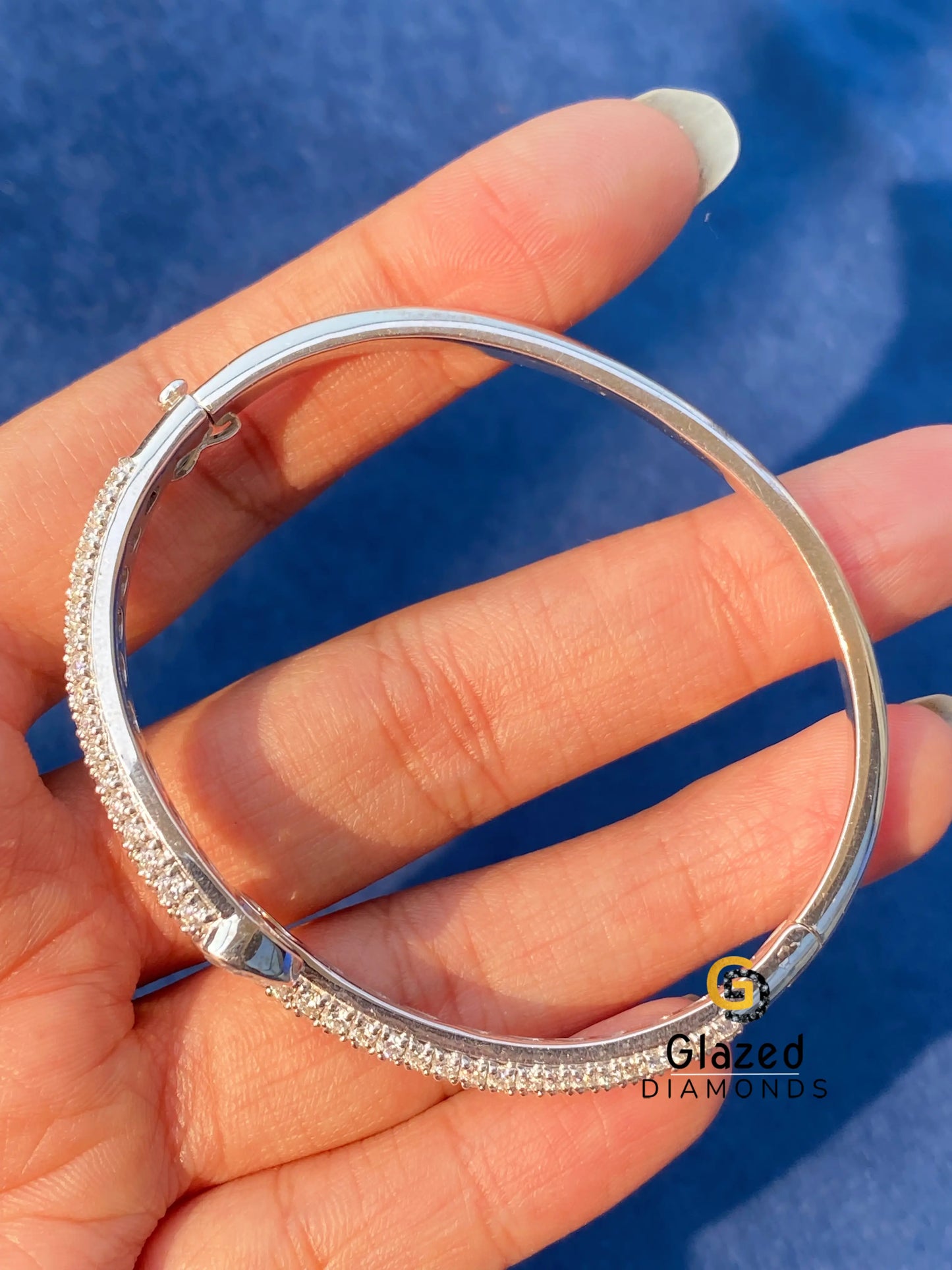 Moissanite Hand Cuff Hip Hop Bracelet