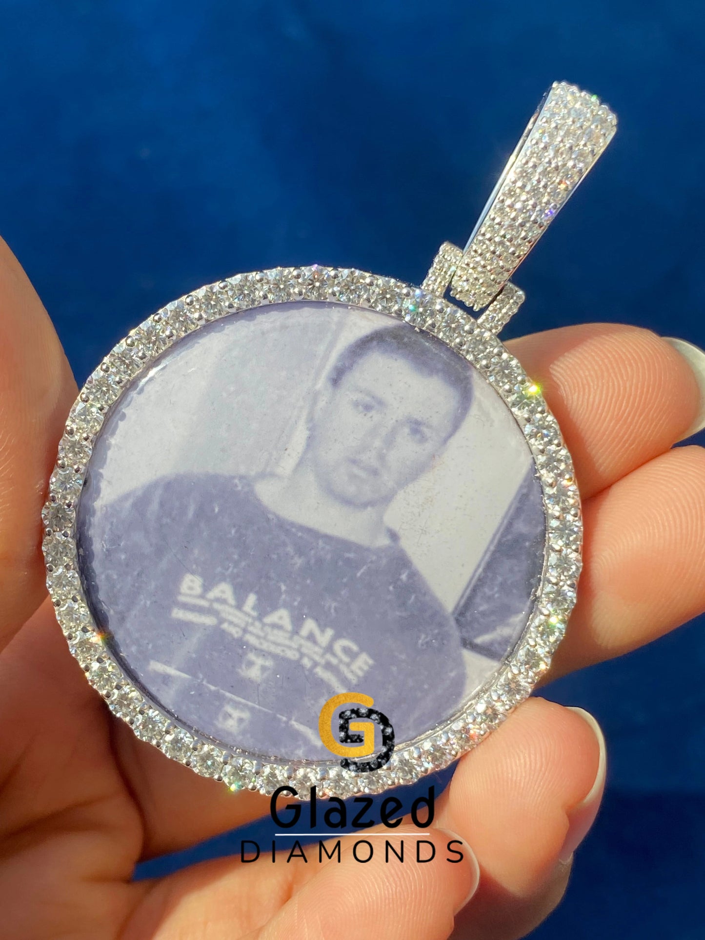 Moissanite Hip Hop Iced Out 3D Photo Memory Pendant