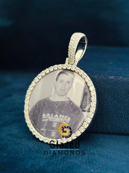 Moissanite Hip Hop Photo Memory Pendant