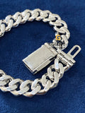 Moissanite Hip Hop Round Brilliant Cuban Link Bracelet
