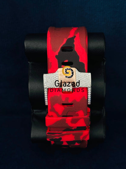 Moissanite Hip Hop Studded Face Dial Multi Chronograph Watch