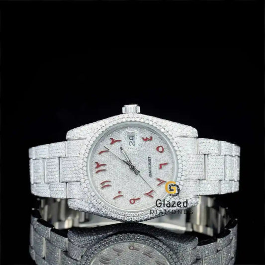 Moissanite Iced Out Arebic Dial Watch For Men