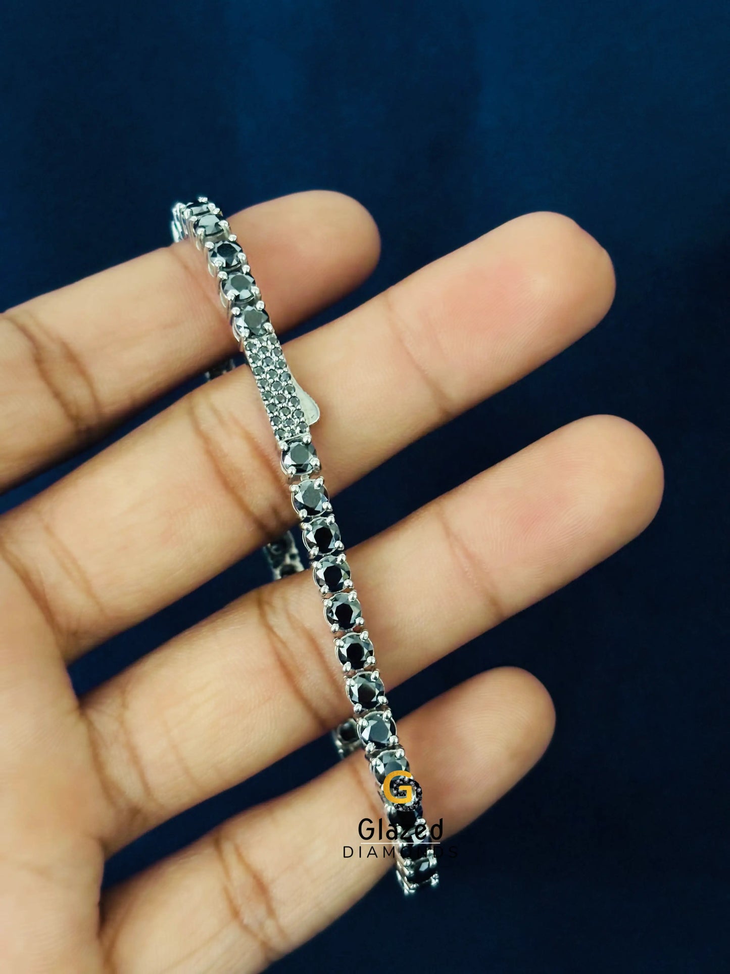 Moissanite Iced Out Black Tennis Bracelet For Her