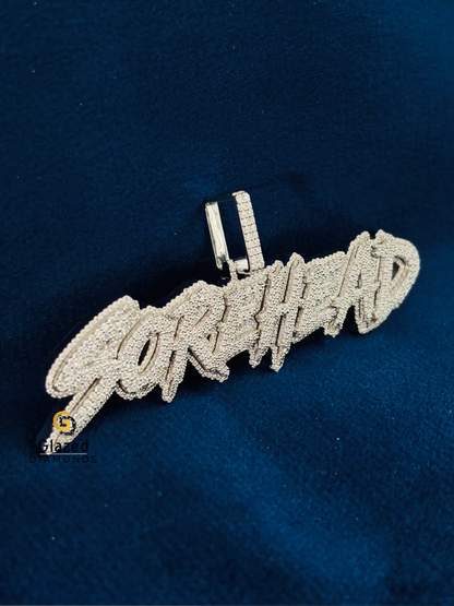Moissanite Iced Out Custom Name Diamond Studded Pendant 