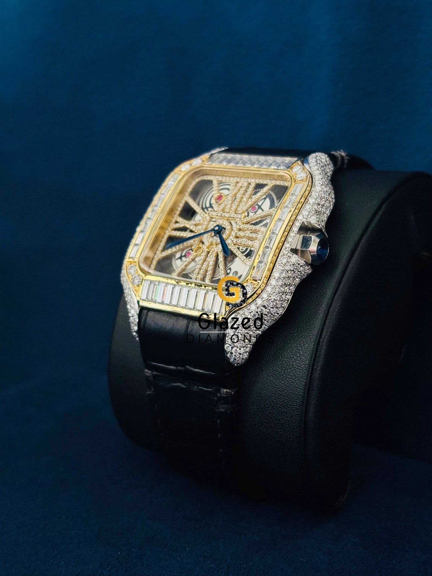 Moissanite Iced Out Hip Hop Baguette Watch