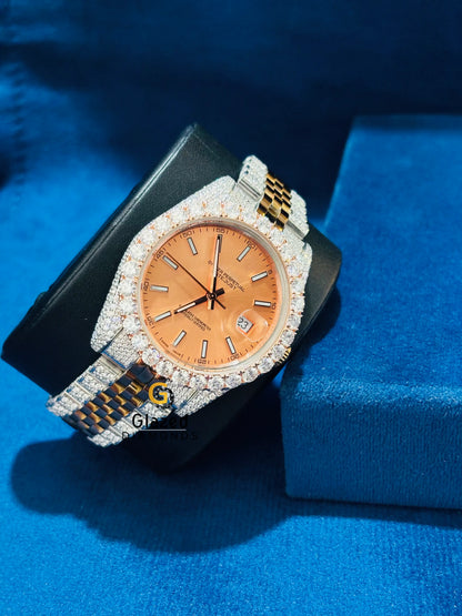 Moissanite Iced Out Hip Hop Stainless Steel Watch For Men