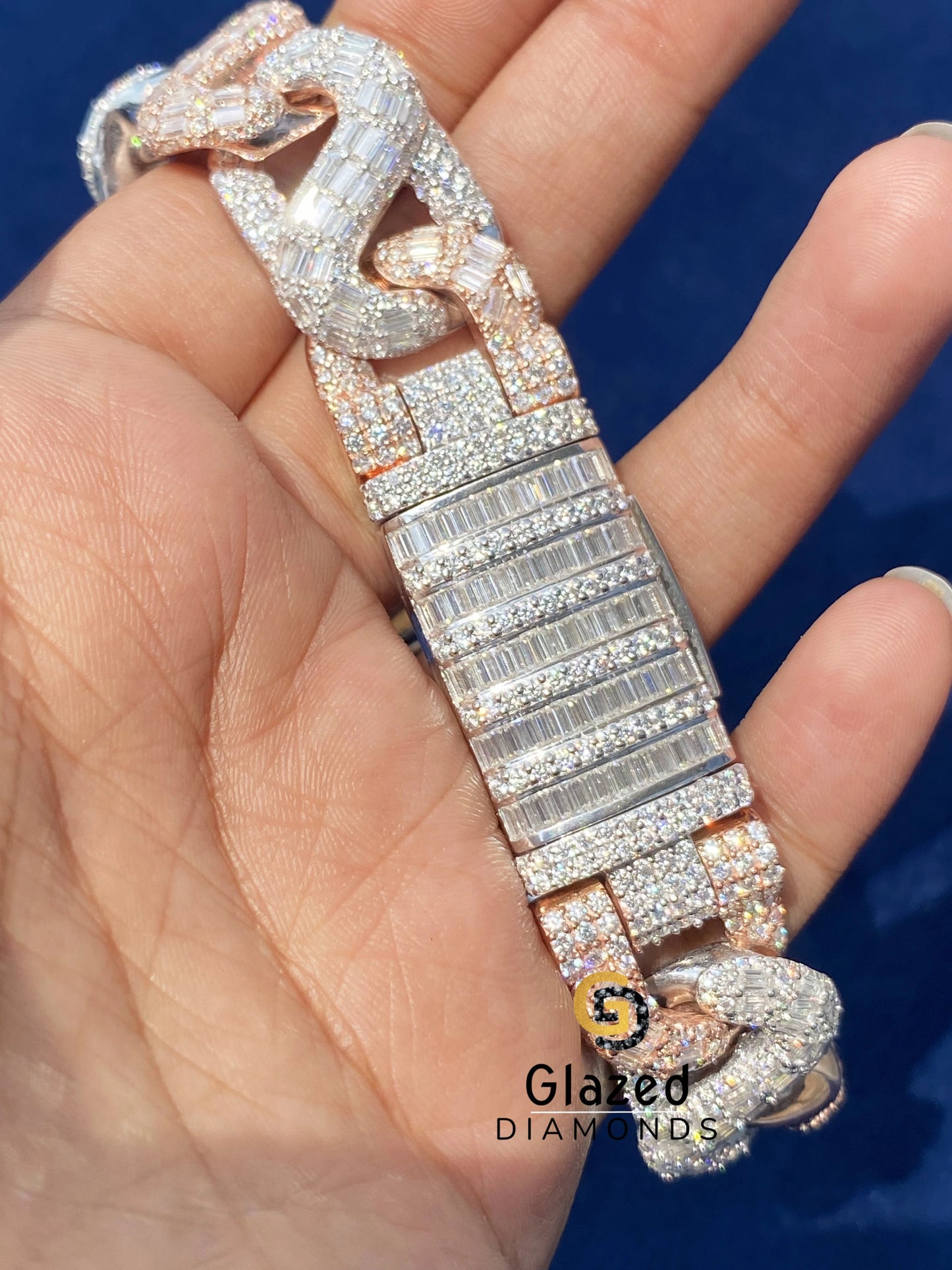 Moissanite Iced Out Hip Hop Two Tone Bracelet