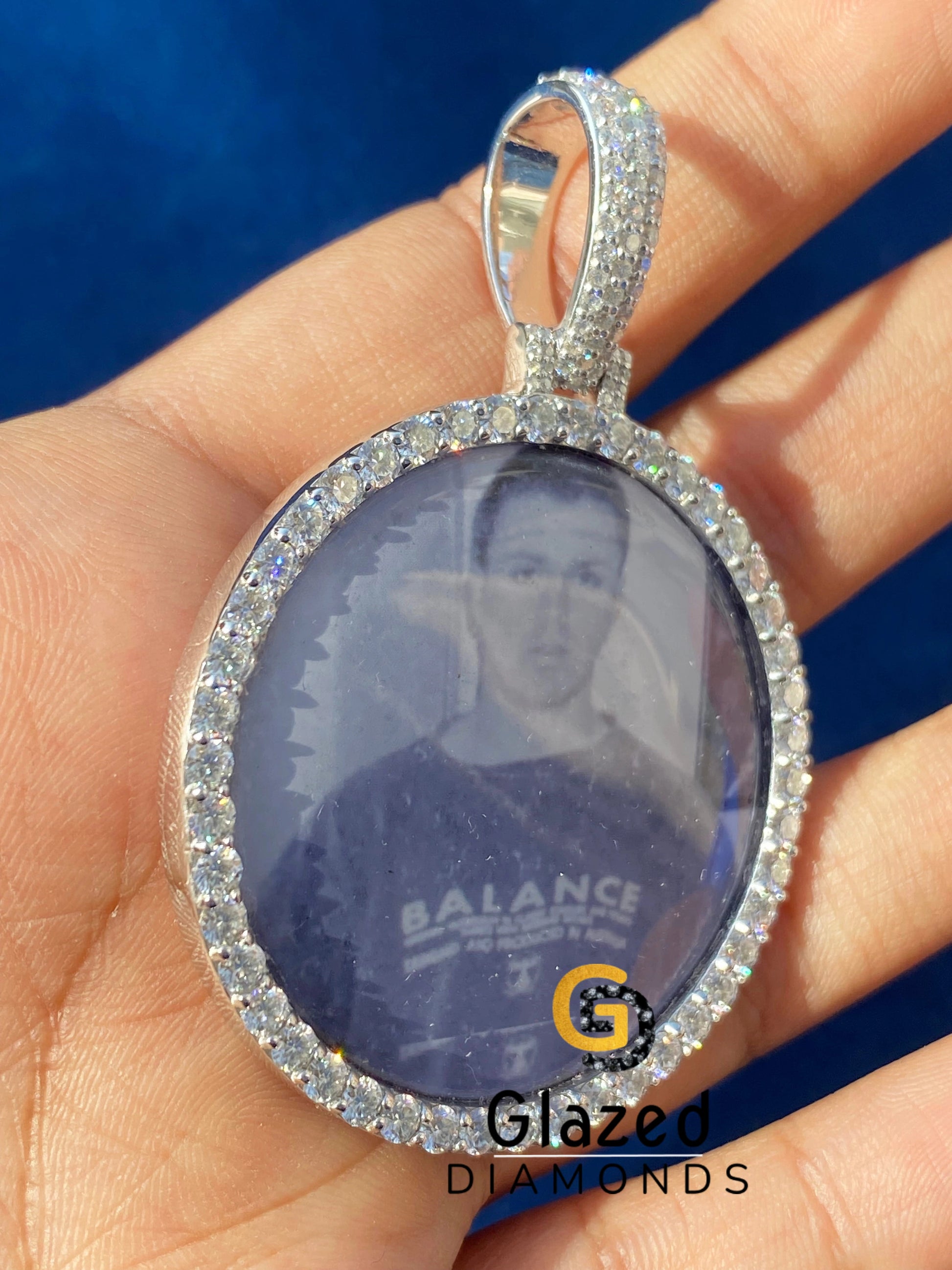 Moissanite Iced Out Memory Pendant