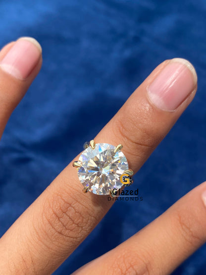 Moissanite Iced Out Round Cut Diamond Ring For Women