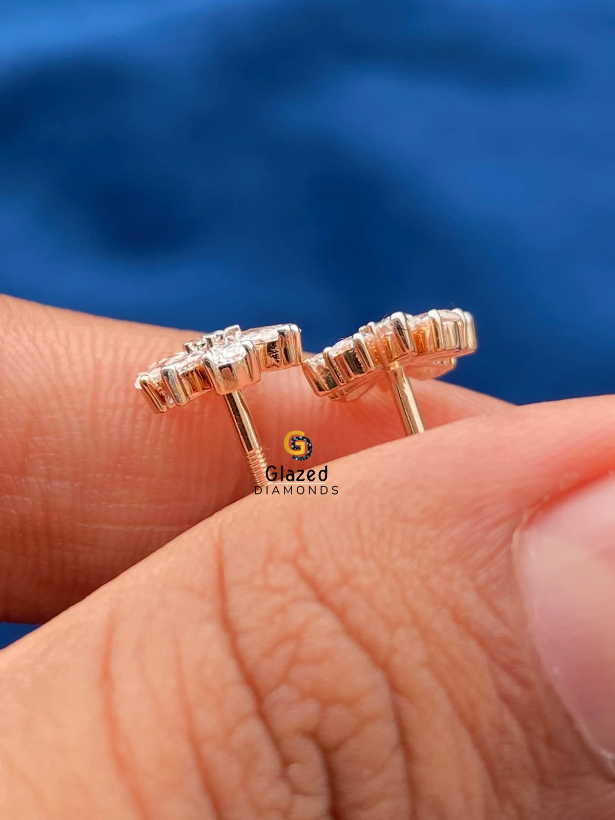Moissanite Marquise_ Round Cut Wedding Earrings For Men