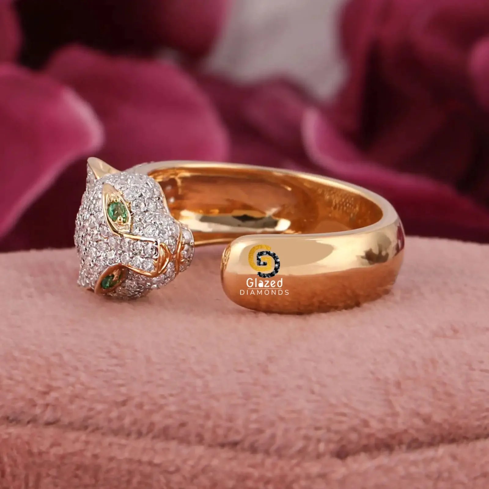 Moissanite Panther Ring