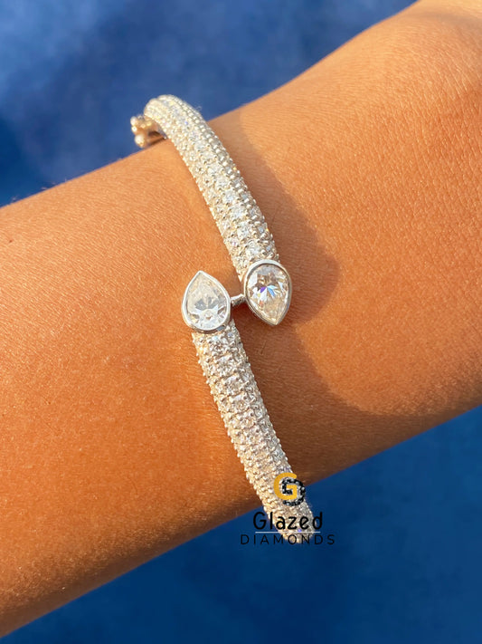 Moissanite Pear Cut Hip Hop Bracelet