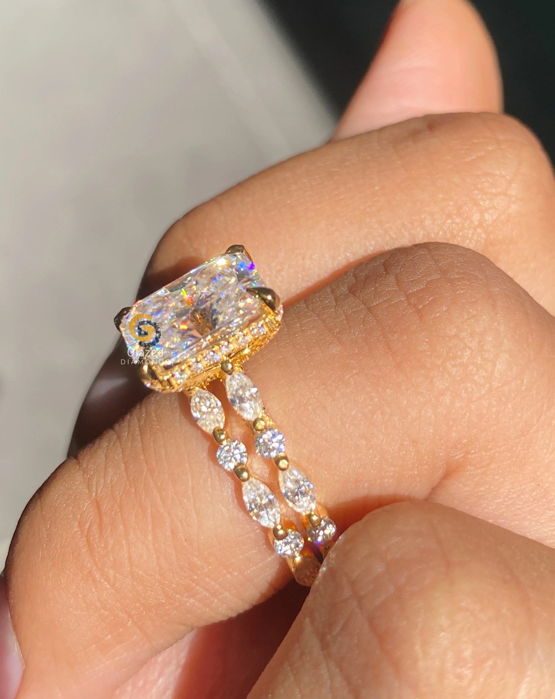 Moissanite Radiant Set