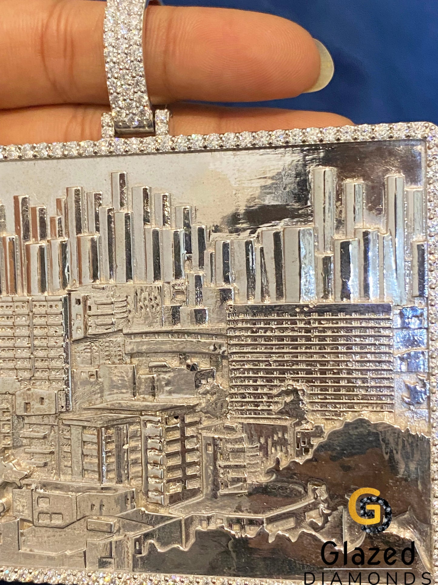 Moissanite Studded City Pendant