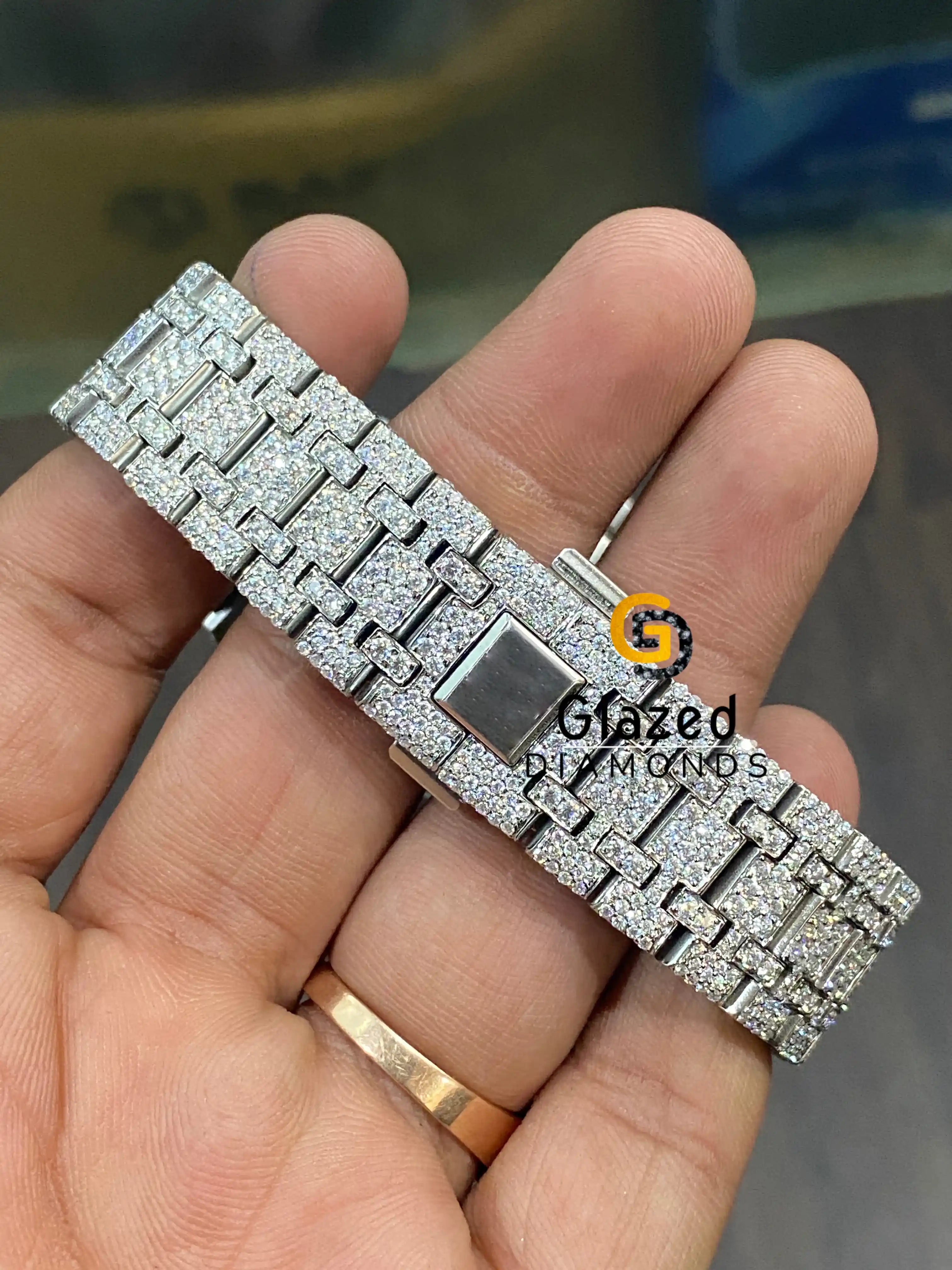 Moissanite Studded Watch For Men