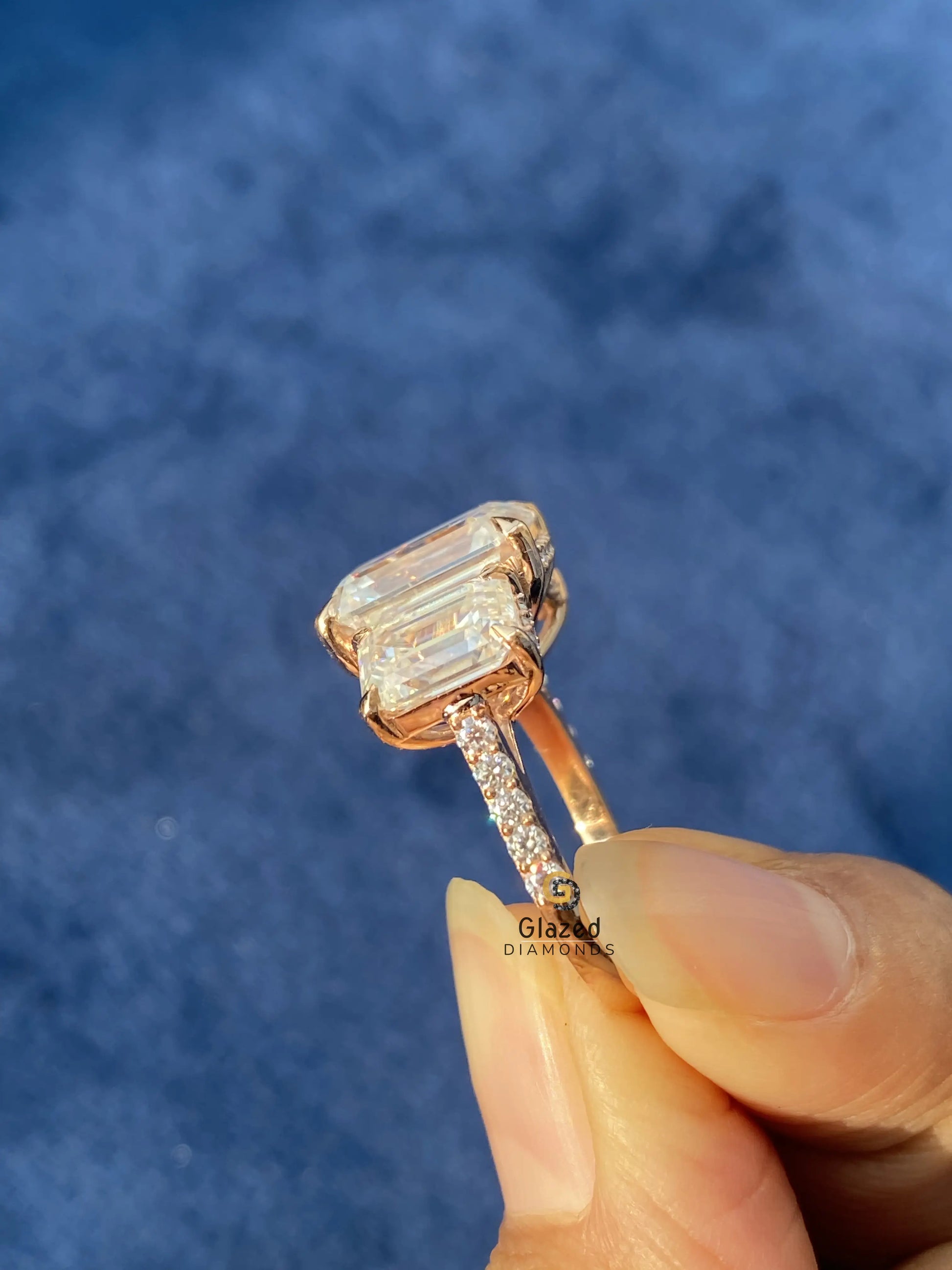 Moissanite Three Stone Wedding Annivasary Gift