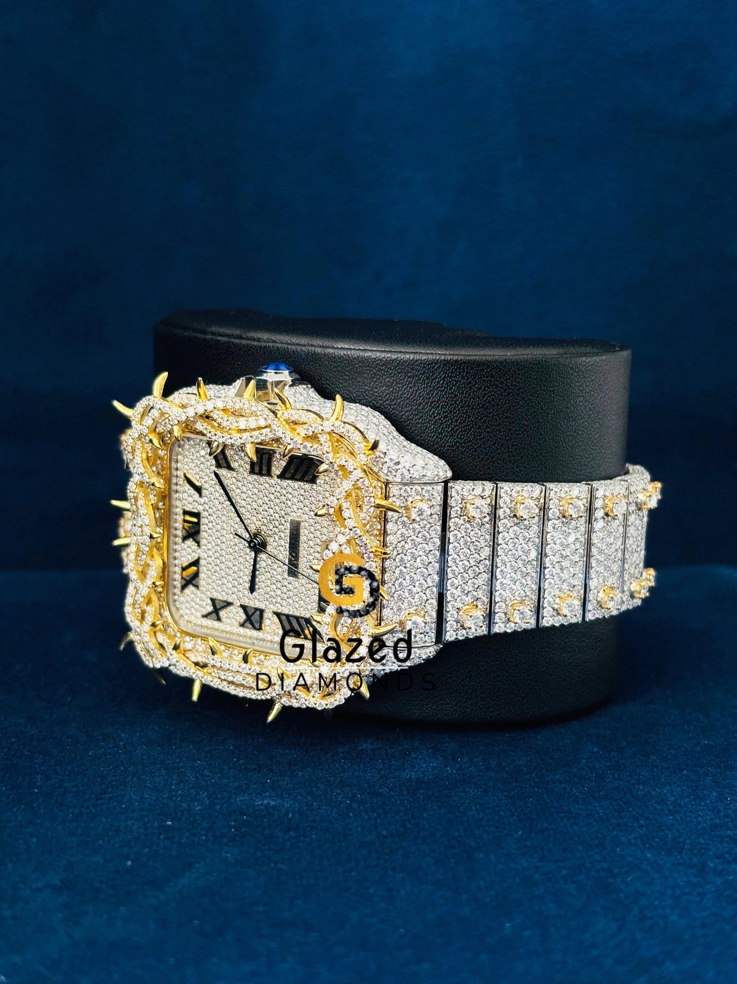 Moissanite Thron Crown Studded Iced Out Hip Hop Watch For Him