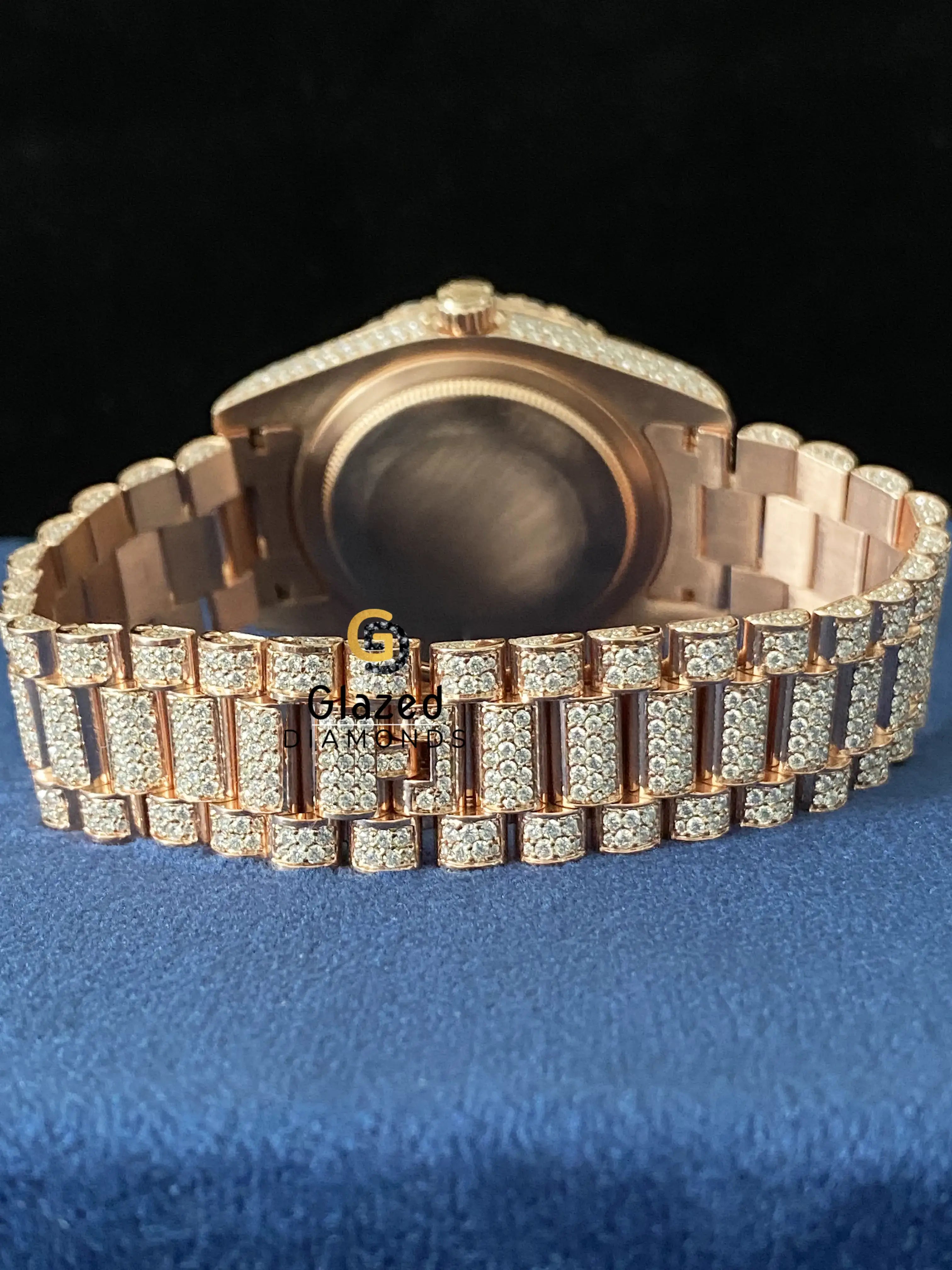 Moissanite VVS Roman Dial Bust Down Stainless Steel Watch