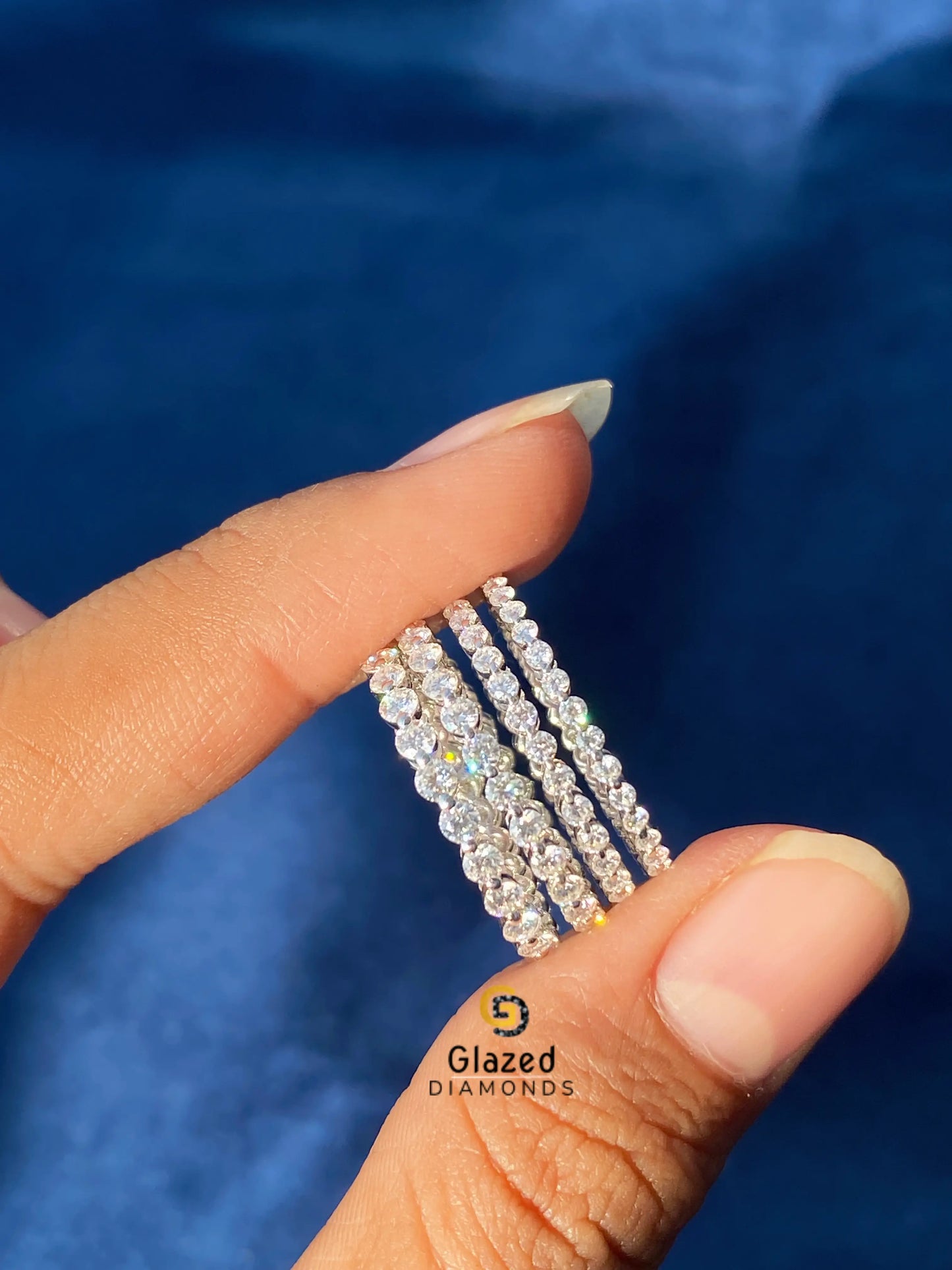 Moissanite Wedding Bubble Band