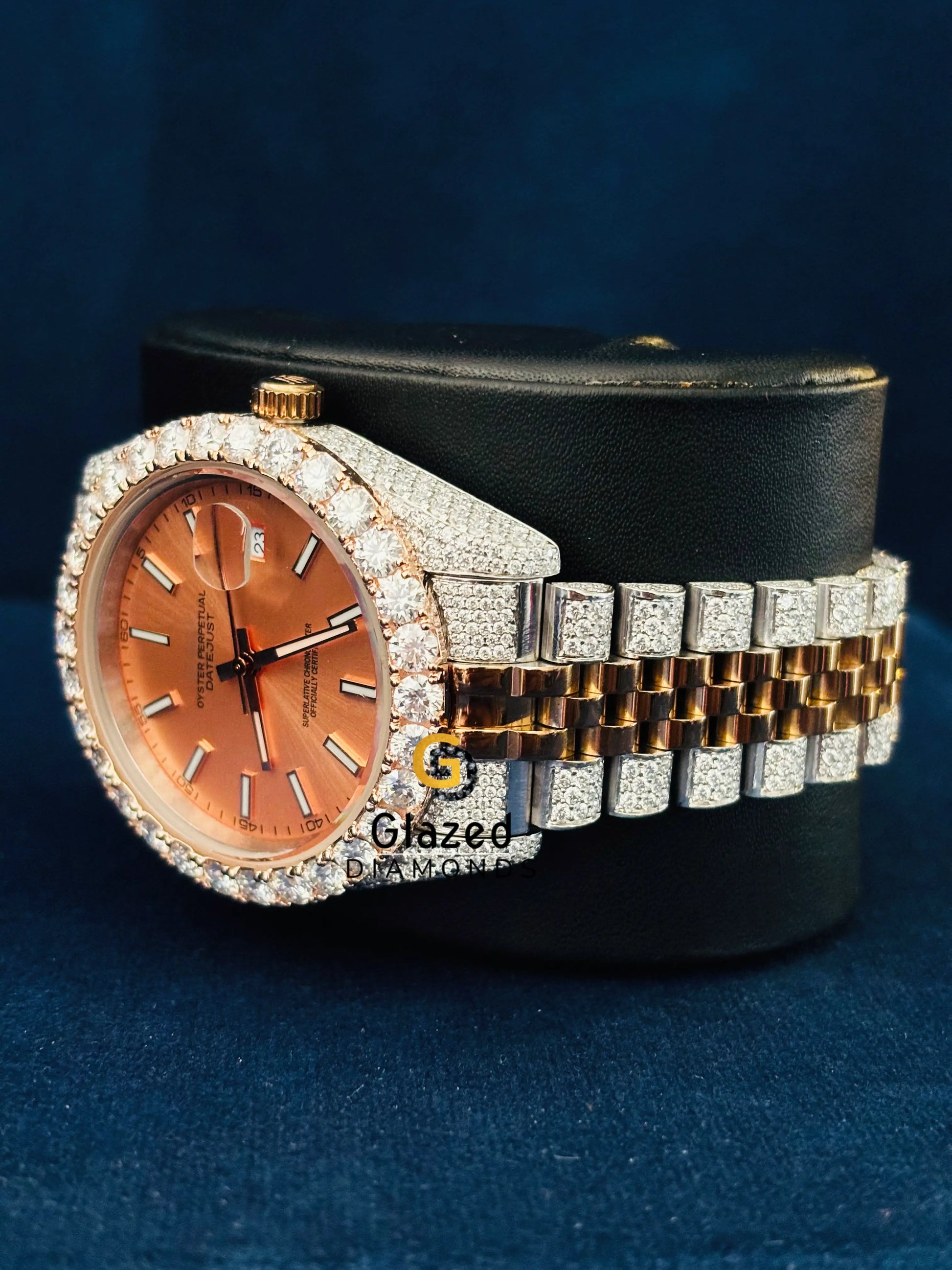 Moissanite White Bar Iced Out Pichest Dial Stainless Steel Watch