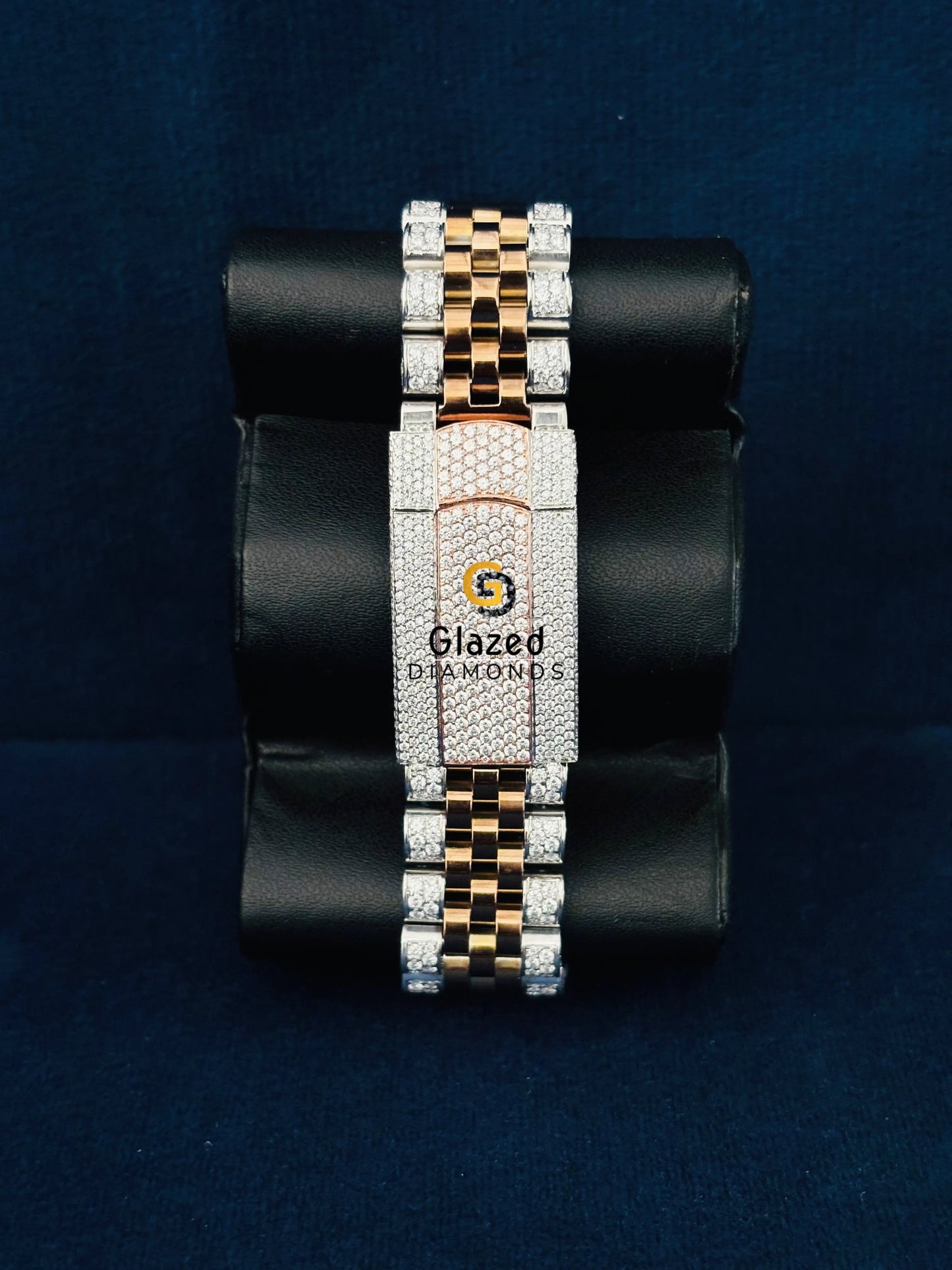 Moissanite White Bar Iced Out Stainless Steel Watch