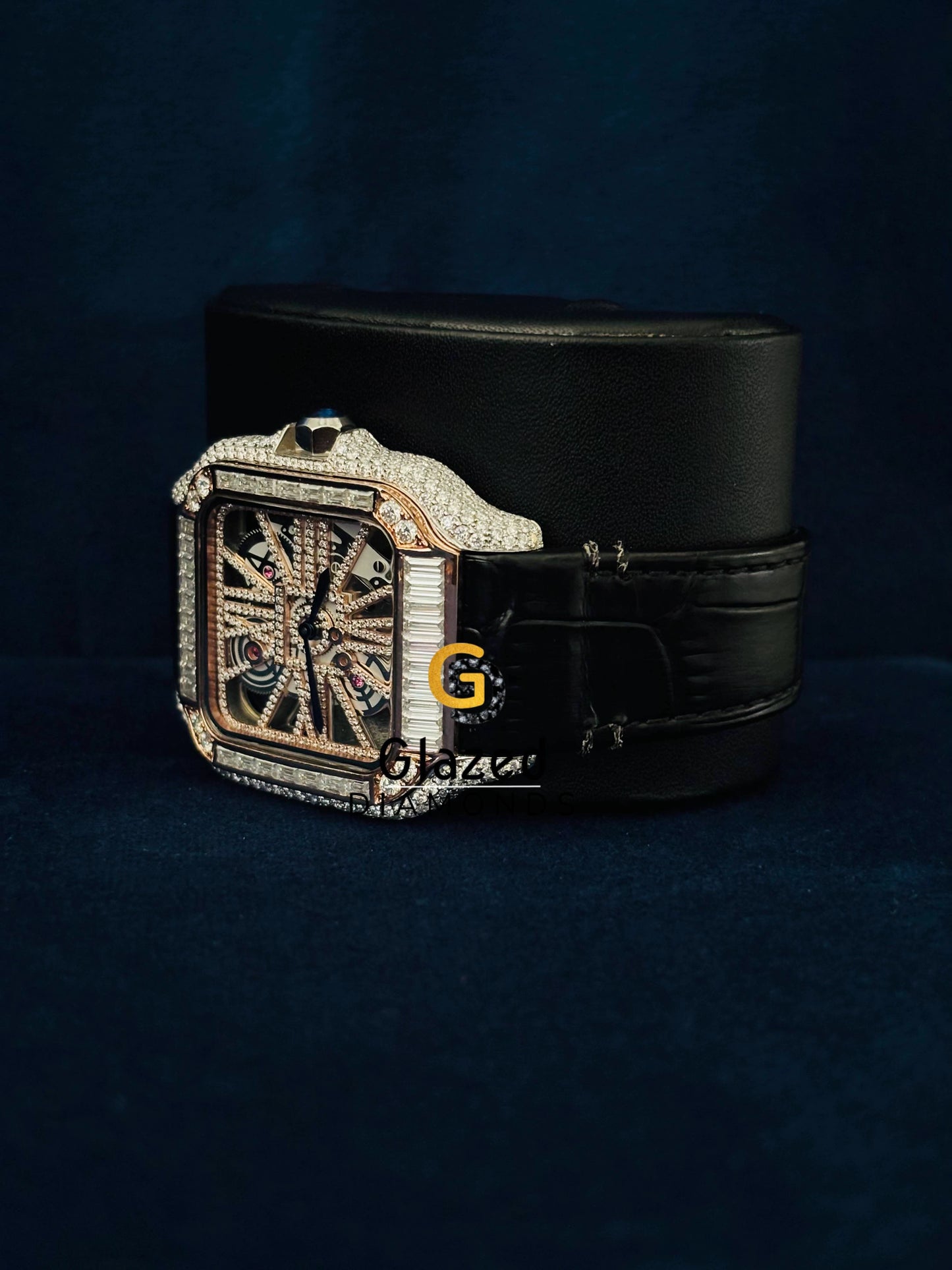 Moissanite iced Out Skeleton Dial Watchs For Her