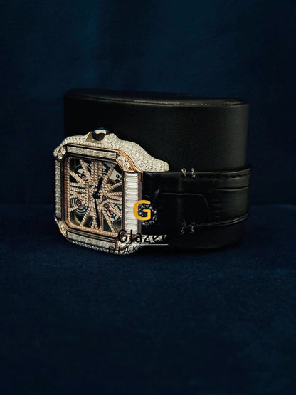 Moissanite iced Out Skeleton Dial Watchs For Her