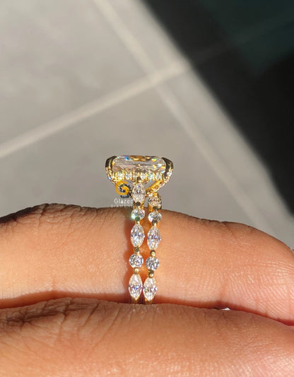 Moissanite radiant Cut Bridal Set