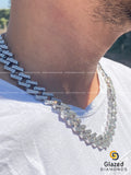 14mm Iced Out Moissanite Diamond Cuban Link Chain Necklace