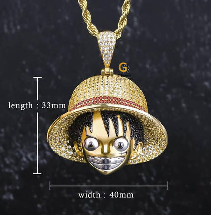 Monkey D Luffy Iced Out Blingy Pendant